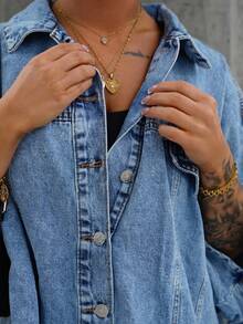 SAYEHFBABY 适合户外旅行的女士休闲牛仔连衣裙