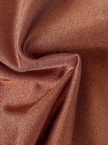 Swim Chiccia 夏季新款U型钢托比基尼优雅性感度假两件套可调节细肩带高腰拼接沙滩度假套装焦糖色 - 鏽棕色 - 查看 7