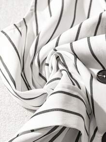 Franclia UrbanVibes 女士时尚条纹无袖上衣和阔腿裤套装，通勤装，黑白条纹连体裤，条纹两件套，条纹裤装，大学校园服装 - 彩色 - 查看 4