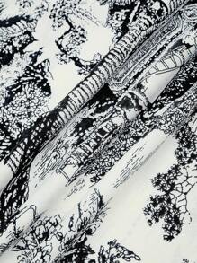 Chiquease 女士印花A字裙，优雅度假和工作裙 - 彩色 - 查看 7