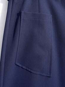 GlowEve 优雅女士口袋装饰腰部喇叭裤 - 藏蓝色 - 查看 5