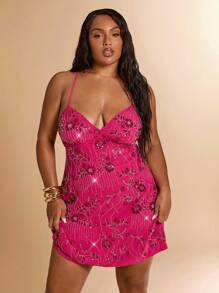 SHEIN BAE Váy suông hở lưng màu hồng gợi cảm cỡ lớn cho nữ, váy ngắn hở lưng thanh lịch, phù hợp cho bãi biển, ngày lễ, váy mùa hè, trang phục tốt nghiệp, trang phục ngày 4 tháng 7, trang phục ngày 4 tháng 7, trang phục kỳ nghỉ trên đảo, váy tốt nghiệp, áo ống, quần áo mùa hè, trang phục bãi biển dành cho phụ nữ, Y2k, hòa nhạc, đi chơi, tiệc tùng - Hồng - Xem 2