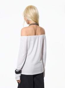 StreetHx Women Punk Rock Style Graphic Print Long Sleeve T-Shirt Fall Cloth For Women - White - View 3