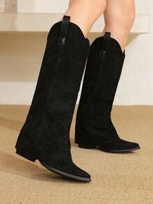 Styleloop 西部牛仔靴、刺绣马靴、切尔西靴、高筒梅拉德靴、波西米亚风格、西部服饰、音乐节、万圣节、圣诞节、派对 - 黑色 - 查看 8