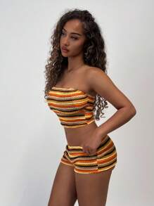 Amplova Women Two Pieces Outfits For Daily Wear - Orange - View 11