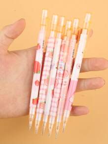 6支装 0.5毫米 随机可爱自走式绘图铅笔 适合小学生返校 - 粉色 - 查看 5