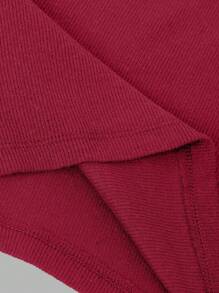 EURMUSE Cotton 2pcs Women Solid Color Ribbed Casual Tank Tops With Round Neck - Red and White - View 5