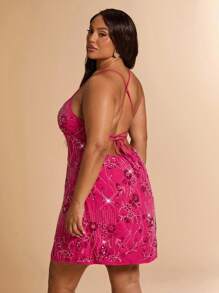 SHEIN BAE Váy suông hở lưng màu hồng gợi cảm cỡ lớn cho nữ, váy ngắn hở lưng thanh lịch, phù hợp cho bãi biển, ngày lễ, váy mùa hè, trang phục tốt nghiệp, trang phục ngày 4 tháng 7, trang phục ngày 4 tháng 7, trang phục kỳ nghỉ trên đảo, váy tốt nghiệp, áo ống, quần áo mùa hè, trang phục bãi biển dành cho phụ nữ, Y2k, hòa nhạc, đi chơi, tiệc tùng - Hồng - Xem 4