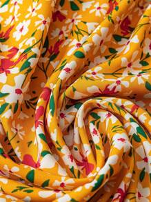 EMERY ROSE Women's Ditsy Floral Regular Fit Vacation Daily Casual Office Commute Ruffle Sleeve Shirt - Multicolor - View 5