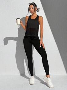 Women Basic Round Neck Spring/Summer Sports T-Shirt & Tank Topworkout Tank Top