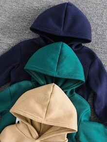 SHEIN 3件套男童休闲印花抓绒圆领卫衣，男女通用，适合秋冬季日常穿着及运动，买二送一，童装男童秋季卫衣 - 彩色 - 查看 7