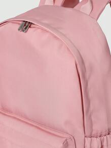 SUMWON 儿童经典学校背包日常学生背包旅行书包轻便耐用防水校园书包带侧袋 - 藕粉色 - 查看 4