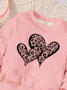 2pcs Girl Casual Crew Neck Long Sleeve Sweatshirt And Leggings Set, Suitable For Autumn And Winter - Multicolor - View 3