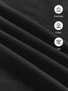 SHEIN Leap Crew Teen Boys' Casual Minimalist Basketball Graphic Short Sleeve T-Shirt, Containing Cotton, Suitable For Summer - Black - View 5