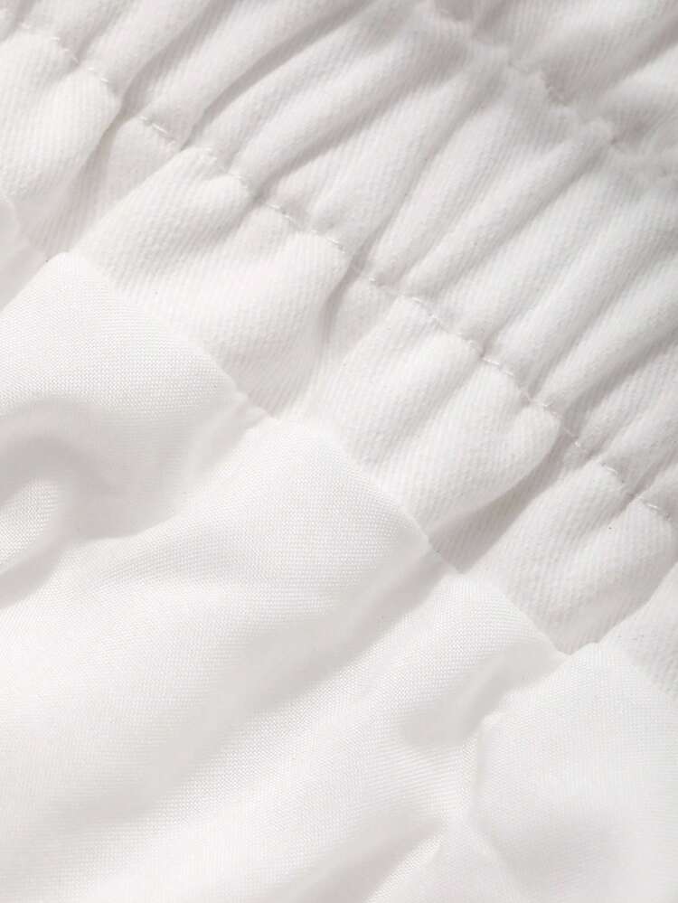 Women's Solid Color Ruffle Waistline Single-Breasted Long Casual Skirt White Midi Skirt Summer Midi Skirt Linen Midi Skirt White Button-Front Skirt White Linen Skirt