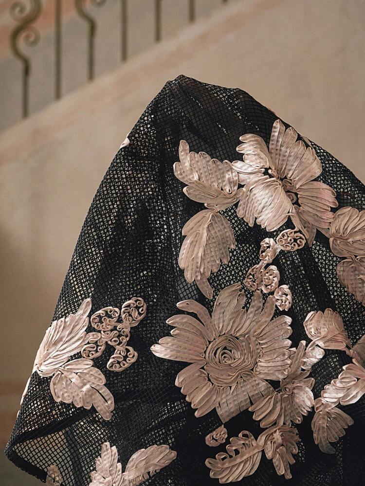Romantic Elegant Floral Embroidery Semi-Sheer Casual Blouse