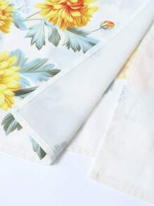 Irokai Elegant Vintage Floral Print Japanese Style Yukata  Without  Fan Kimono