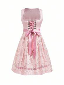Serisse Váy dạ hội Đức màu trơn Jacquard mới 2025 dành cho nữ, cổ vuông truyền thống, Munich truyền thống, họa tiết hoa và tạp dề, dành cho lễ hội Oktoberfest, váy cổ điển, váy ngắn, lễ hội Oktoberfest, Wiesn, lễ hội Bierfest, váy Dirndl họa tiết hoa hồng, váy Dirndl họa tiết hoa hồng, váy Oktoberfest, váy Đức, váy Dirndl thêu, váy Dirndl nữ, váy Dirndl XL, váy Dirndl màu hồng/váy Dirndl màu hồng - Hồng - Xem 10