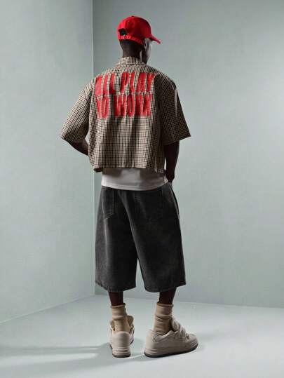 Boxy Fit Zip Through Shirt With Back Graphic Print｜Sumwon