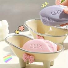 1pc Bathtub Soap Tray - Cute Creative Soap Dish Holder, Bathroom Accessories, Space-Saving Design For Organized Bathroom Countertops Home Bathroom Decor Summer Back To School - Multicolor - View 4