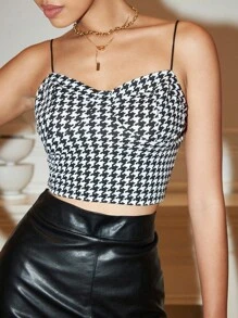 Rafferiza Áo hai dây răng cưa Gợi cảm - Đen và trắng - Xem 4