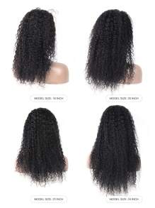 卷曲 V 型假发，真人发，无胶接发，100% 真人发卷曲 V 型假发，无需胶水，无需缝合，升级版 U 型假发，适合初学者，150 密度，12-28 英寸 - Natural Black - 查看 5