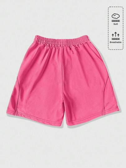 Grunge Punk Shorts casuales sueltos con bolsillo y cordón de ajuste en la cintura, de unicolor para hombre