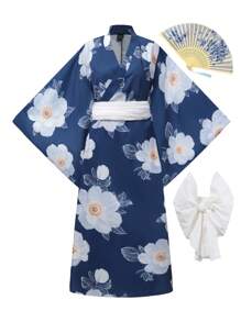 Irokai 喇叭袖花卉印花长袍