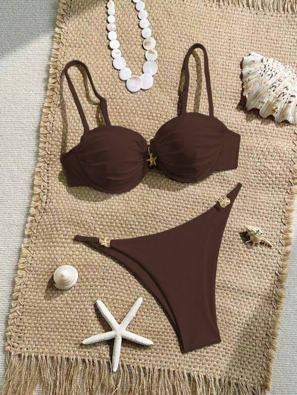 Swim Chiccia طقم ملابس السباحة النسائية المكون من 2 قطع، ملابس علوية تانكيني ب أضرطة قابلة للتعديل ورافعة ومدعم بسوتيان سلس اللون وسروال السباحة، مناسب للصيف والعطلات على الشاطئ