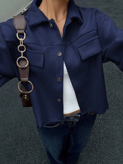 Siren Gaze 秋冬女士纯色长袖单排扣休闲大衣