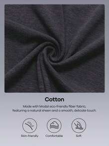 Menodora SHEIN Sport Cloudkiss 95%Cotton Women's Casual Knit Front Zip Short Sleeve Fitted T-Shirt - Dark Grey - View 4