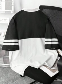 Manfinity Campus Court Aesthetic Post--Men Numeric Print Short Sleeve Casual Commuter Polo Shirt - Multicolor - View 2