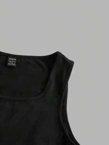 SHEIN LUNE 3件套女士修身纯色方领背心，休闲百搭，适合夏季穿着 - 彩色 - 查看 8