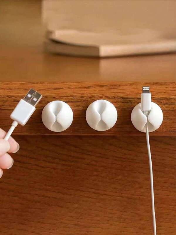 Set de 3 clips organizadores de cables de escritorio para gestión de cables de datos/auriculares/carga, soporte de cables para mesita de noche, vuelta al cole