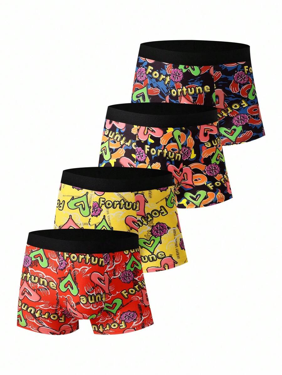 Snug Zone 4pcs/Set Heart Flower Design Men's Underwear for Sale ...