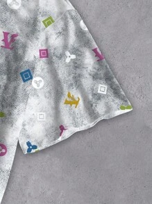 Manfinity Dauomo Men's Letter Print Round Neck Short Sleeve Casual T-Shirt, Summer - White - View 4