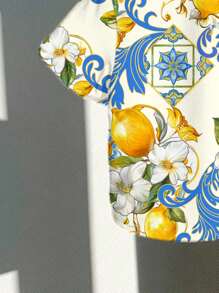 休闲舒适的儿童短袖Polo衫，柠檬味，柠檬水，度假，节日，家庭旅行，爸爸妈妈和我，儿童精选系列，日常基本款，快乐的孩子，柔和的色彩，骑行风格，家庭旅行，快乐的日子，我爱妈妈，我爱爸爸，可爱的家，酷酷的孩子，小男孩的设计，适合春夏季