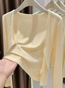 INAWLY 女士时尚休闲纯色浪漫简约开衫