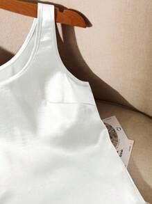 SHEIN Clasi 女士缎面光泽感吊带背心 - 白色 - 查看 3