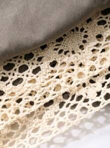 DAZY Jupe évasée courte à empiècements en dentelle, effet similaire - Gris - Voir 3