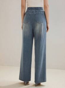 MOTF PREMIUM 女士蓝色水洗水钻度假牛仔裤 - 藍色 - 查看 3