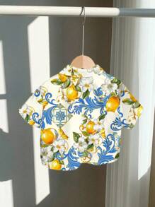 休闲舒适的儿童短袖Polo衫，柠檬味，柠檬水，度假，节日，家庭旅行，爸爸妈妈和我，儿童精选系列，日常基本款，快乐的孩子，柔和的色彩，骑行风格，家庭旅行，快乐的日子，我爱妈妈，我爱爸爸，可爱的家，酷酷的孩子，小男孩的设计，适合春夏季