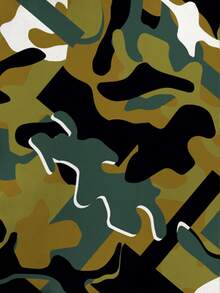 Discovery X SHEIN Damen Tier- und Camouflage Grafik Rundhalsausschnitt Kurzarm figurbetontes T-Shirt - Weiss - Übersicht 3