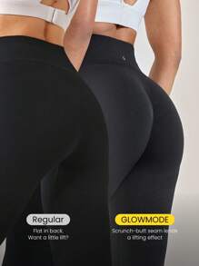 GLOWMODE 24" nahtlose Leggings mit hoher Taille und Perforationen, mittlere Belastung, Fitnessstudio, Workout, Herbst Winter