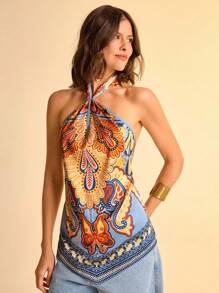 Áo ba lỗ hở lưng hở lưng kiểu Boho nhiệt đới thường ngày cho kỳ nghỉ hè trên bãi biển dành cho nữ - Nhiều màu - Xem 3