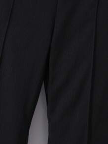 女童单色拼布长袖衬衫和喇叭裤两件套 - 黑色 - 查看 5