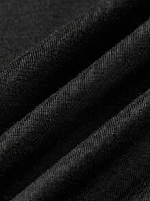 SHEIN 少女字母印花短袖上衣和心形图案长裤睡衣套装 - 黑色 - 查看 6