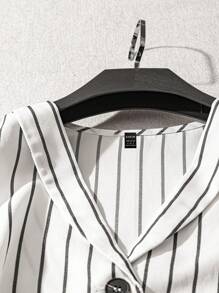 Franclia UrbanVibes 女士时尚条纹无袖上衣和阔腿裤套装，通勤装，黑白条纹连体裤，条纹两件套，条纹裤装，大学校园服装 - 彩色 - 查看 6