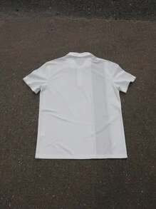 Manfinity Homme 男士骑士印花短袖休闲通勤男士高尔夫衬衫男士白色Polo衫男士Polo衫 - 白色 - 查看 2