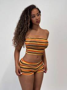 Amplova Women Two Pieces Outfits For Daily Wear - Orange - View 9